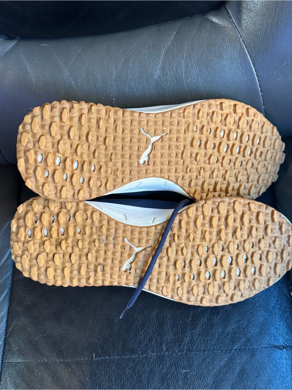 Puma Men's Navy and Gum-Orange Athletic Sneakers - Picture 5 of 6